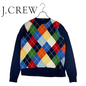 01M630 J.CREW 레어 멀티 컬러 아가일 니트 스웨터