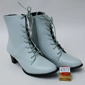 부츠 레이스업 인조 가죽 여성용 톤 다운 그레이 26.0cm 숏 기장