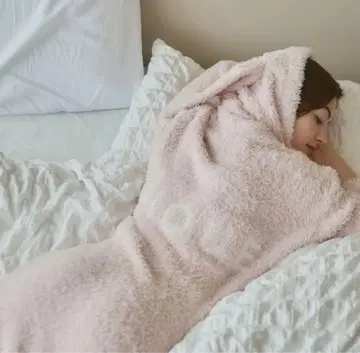 토끼 후드 부착 룸웨어 핑크