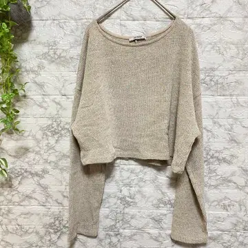 ZARA 여성용 M 사이즈 베이지 리브 크롭 니트