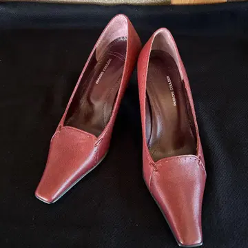 미사용 새상품 패러디 크룰 천연 가죽 하이힐 펌프스 23.0cm 보르도