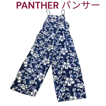 PANTHER 팬서 하이비스커스 패턴 데님 살로펫 올인원