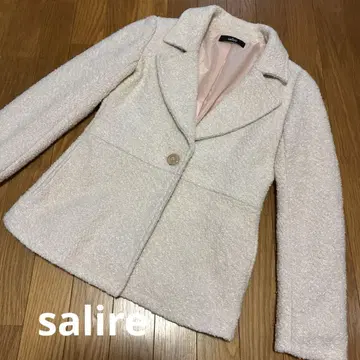 salire 자켓 핑크 베이지 테일러 칼라 M 사이즈
