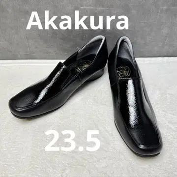 미사용 Akakura 아카쿠라 로퍼 펌프스 3E 블랙 블랙