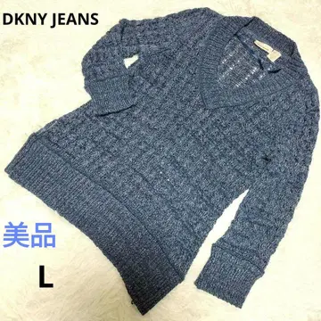 [새상품급] DKNY JEANS V넥 니트탑 비침 있음 L 사이즈