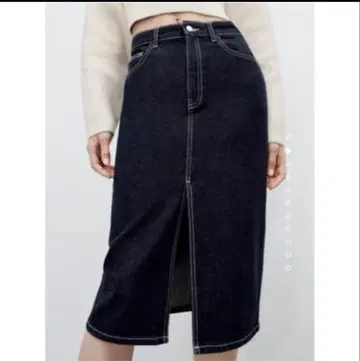 ZARA 미디 기장 데님 스커트
