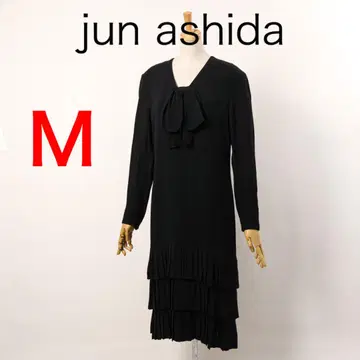H2960 준 아시다 긴팔 플리츠 절개 롱 원피스