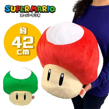 슈퍼 마리오 봉제 인형 1UP 버섯 약 42cm 택 포함 새상품 빨간색