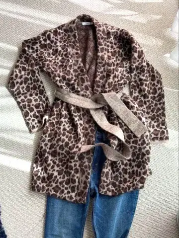 레오파드 무늬 롱 가디건 유나이티드 애로우즈 구매