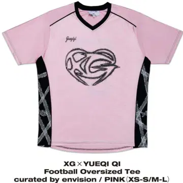 XG x YUEQI QI Football Oversized Tee 핑크