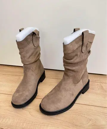 스웨이드 부츠 브라운 가을/겨울 속기모 여성용 240