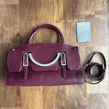 COCCINELLE 버건디 가죽 핸드백