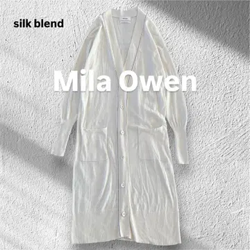 [새상품급] 미라 오웬 실크 블렌드 파이핑 롱 가디건