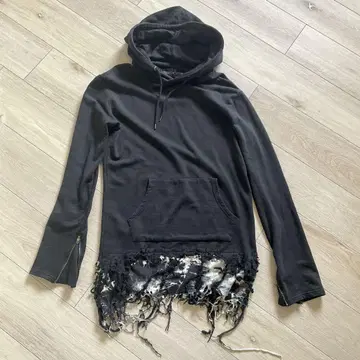 Xfrm 블랙 프린지 후드티 y2k 그런지 00s