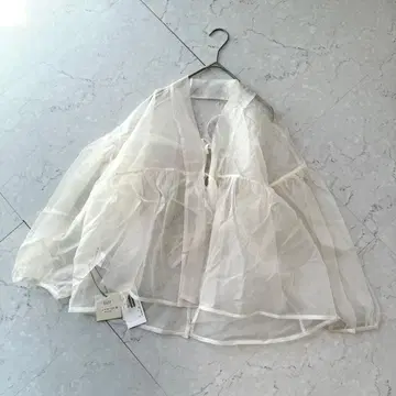 새상품 MAURIZIO MYKONOS 시어 실크 블라우스 M 25ss