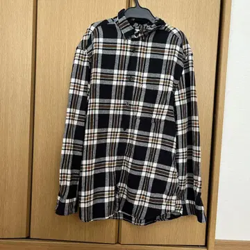 H&M LOGG 긴팔 플란넬 셔츠 블랙 체크