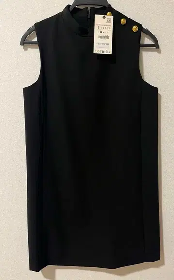 택 포함 미사용 새상품 ZARA S 사이즈 슬리브리스 미니 원피스 블랙