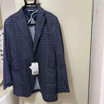 네이비 하운드 투스 테일러드 자켓 44