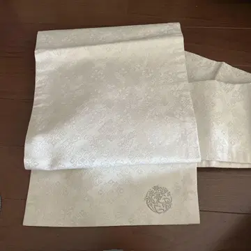 나고야 오비 화이트 꽃무늬 자수