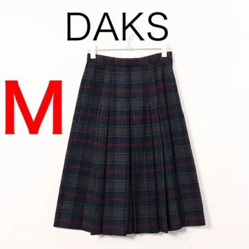 H2966 닥스 체크 플리츠 스커트 무릎 아래 길이