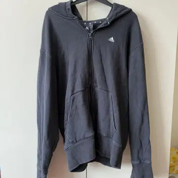 adidas 블랙 집업 후드티 M 사이즈