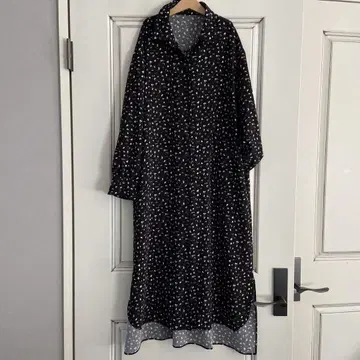 유나이티드 애로우즈 올 패턴 블랙 셔츠 원피스