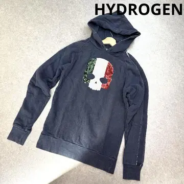 HYDROGEN 하이드로겐 후드티 스팽글 해골 네이비