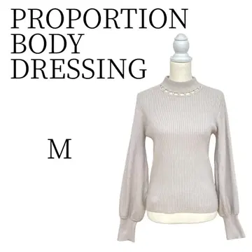 PROPORTION BODY DRESSING 라이트 그레이 긴팔 니트 M