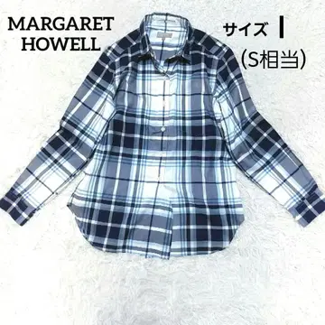[ 새상품급 ] 마가렛호웰 코튼 셔츠 긴팔 겉옷 체크 사이즈 I