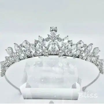 Bliss 실버 티아라 크리스탈