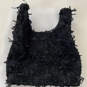 슬로브 이에나 블랙 프린지 토트백