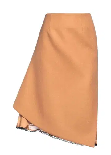 미사용 새상품 Sacai 울 베이지 레이스 무릎 기장 스커트