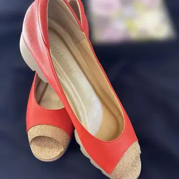 힐즈아베뉴 오렌지 오픈토 펌프스 글리터