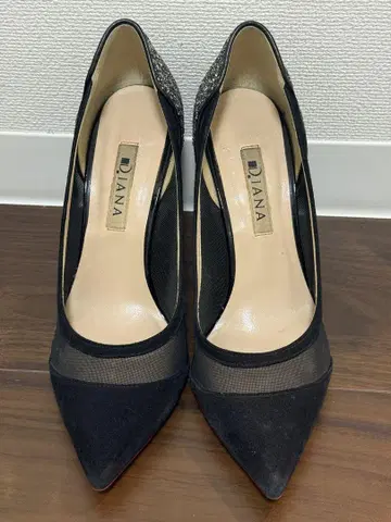 다이애나 블랙 스웨이드 글리터 하이힐 23cm