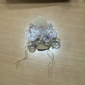 꽃 모티브 클리어 귀걸이