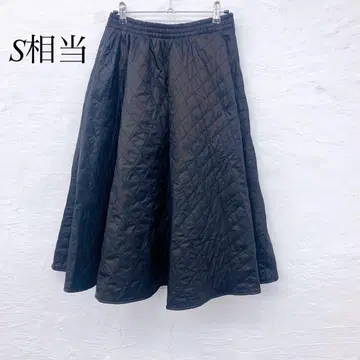 e5531 퀼팅 스커트 블랙 여성용 S 상당 포켓 부착 따뜻한