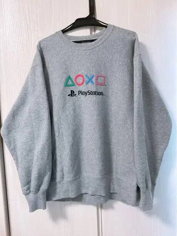 헤비 웨이트 맨투맨 풀오버 PlayStation 그레이