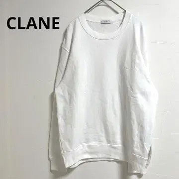 CLANE 클라네 자수 로고 맨투맨 트레이닝복 화이트 풀오버