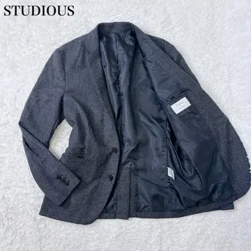 새상품급 캐시미어 혼방 STUDIOUS 테일러드 자켓 글렌체크 M