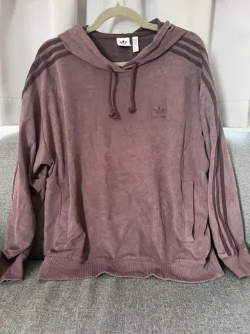 adidas 퍼플 후드 부착 후드티 XL