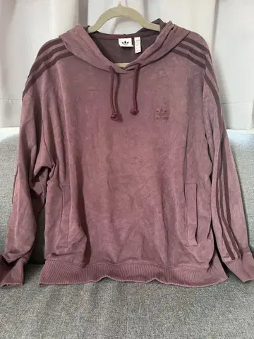 adidas 퍼플 후드 부착 후드티 XL