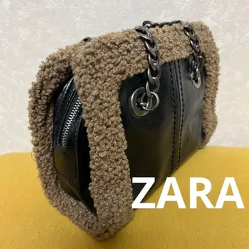 ZARA 보아 부착 가죽 숄더백 24A689