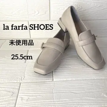 [ 미사용 ] la farfa 라파엘라 스퀘어 힐 로퍼 25.5