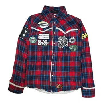 glad news wappen check shirt jacket