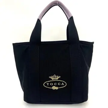 TOCCA 토카 로고 토트백 캔버스 블랙 퍼플