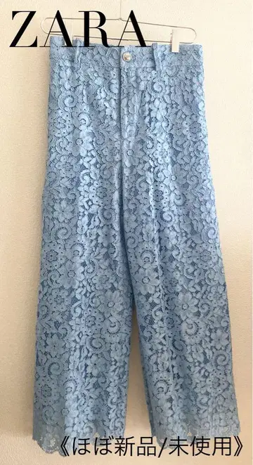 [ 새상품/미사용 ] ZARA 레이스 원단 크롭 기장 팬츠