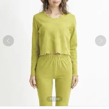 ROXY EVENING FLOWER TOPS 라임 그린
