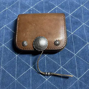 고로즈 각형 동전 지갑 짙은 갈색