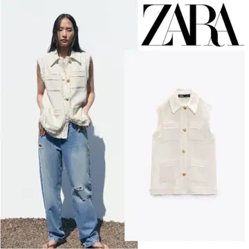 ZARA 버즈아이 베스트 트위드 베스트