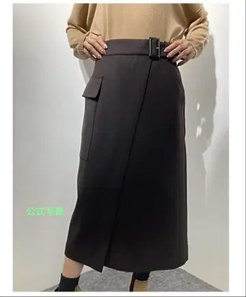 브라운 타이트 스커트 11호 코무사 택 포함 미사용 새상품